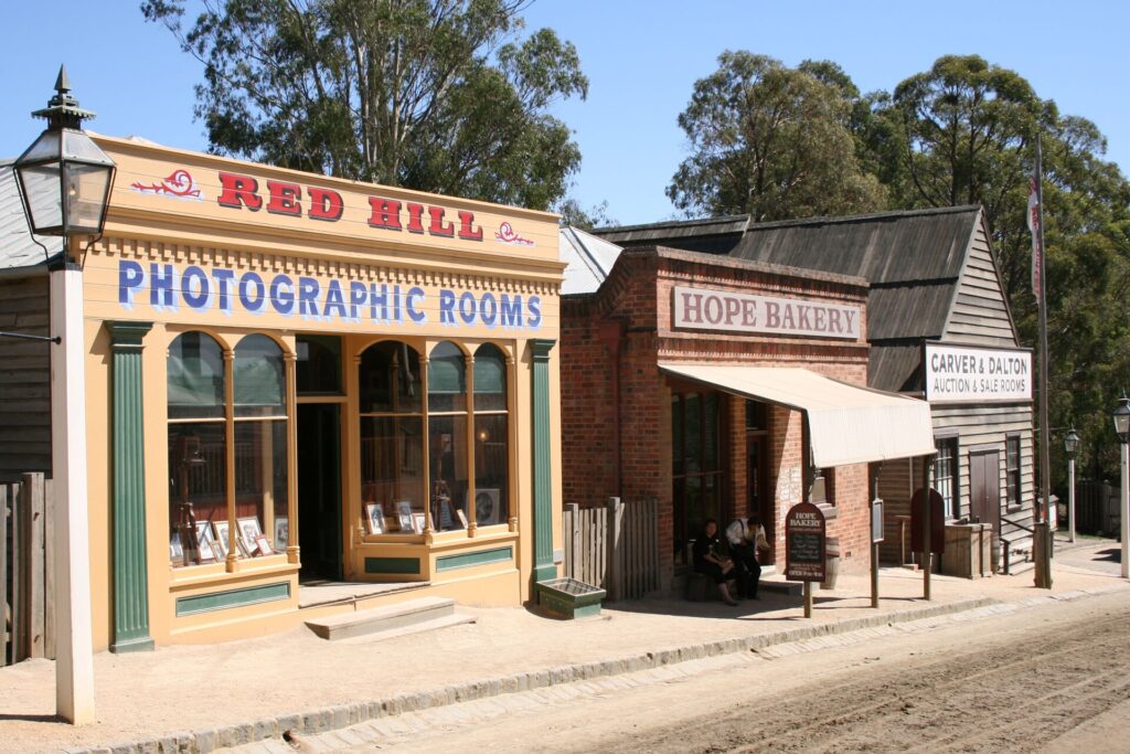 Sovereign Hill's Main Street, lit each winter for Winter Wonderlights