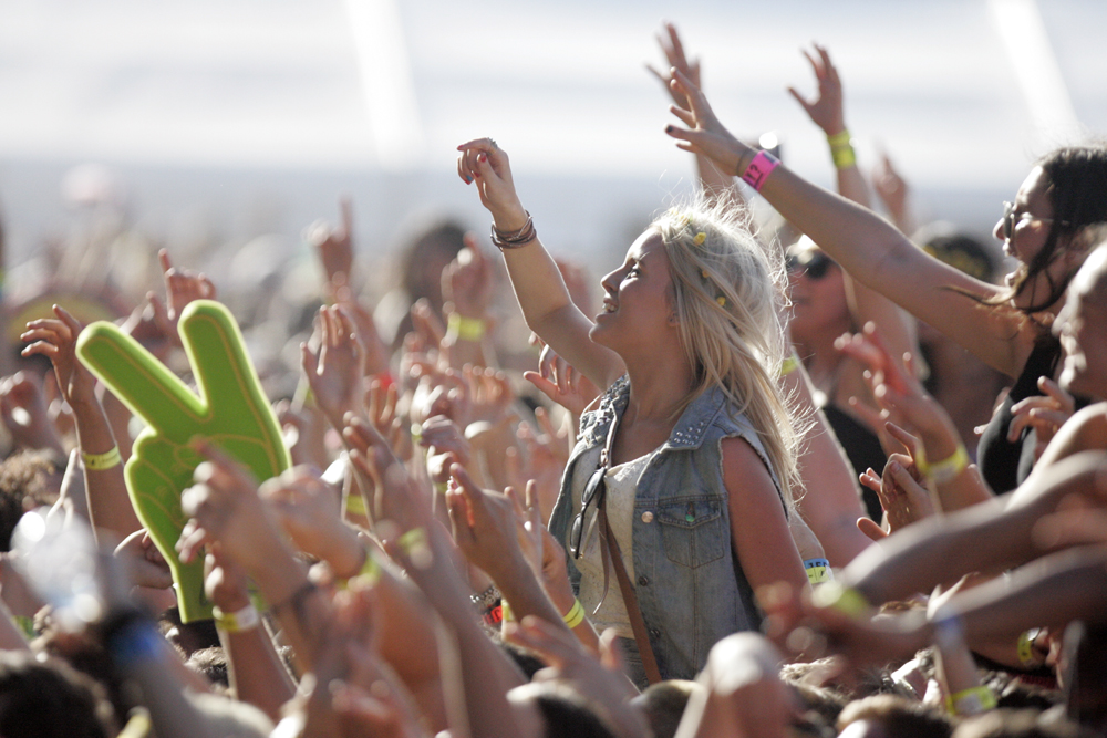 Festival crowd at Future Music Festival 2013, Randwick, Sydney, Australia