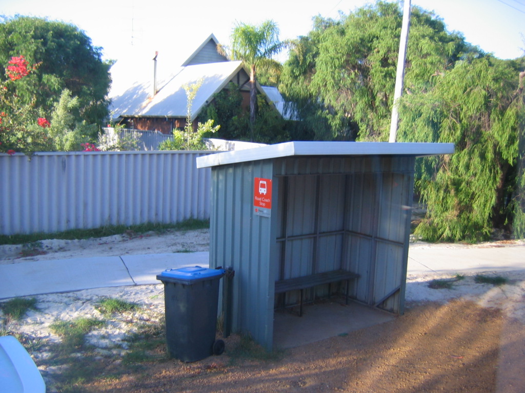 Coach stop near the Bussell Highway intersection, Busselton, Western Australia